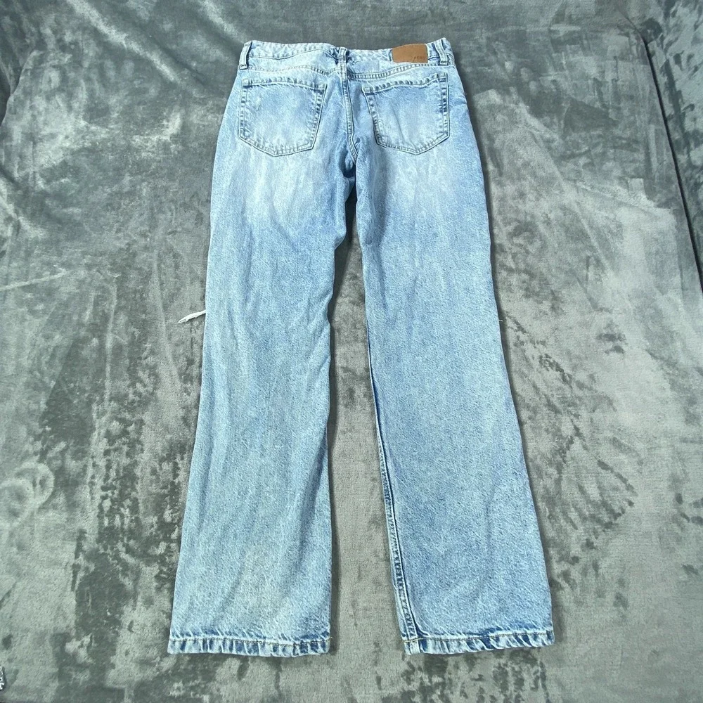 Aeropostale Baggy Jeans Womens 4 Blue Distressed Y2K Low Rise Denim Light Wash - Picture 8 of 9